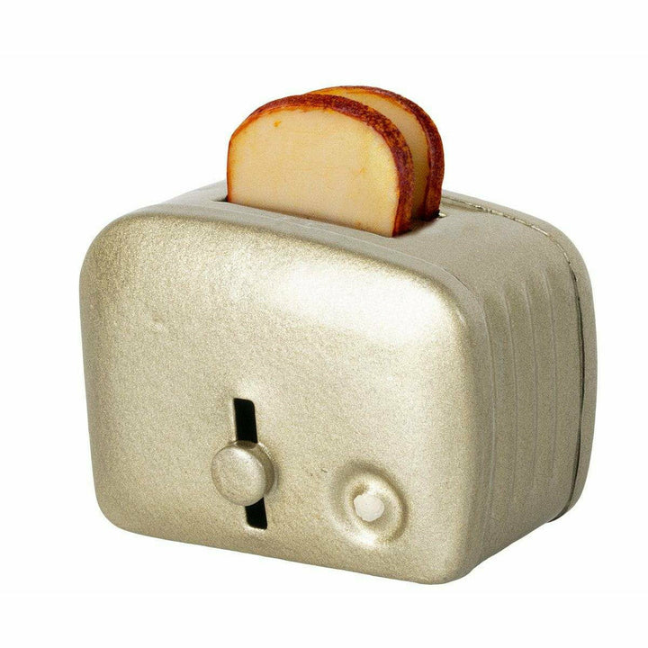 Maileg Toaster &amp; Bread- Silver Dollhouses and Access. Maileg   