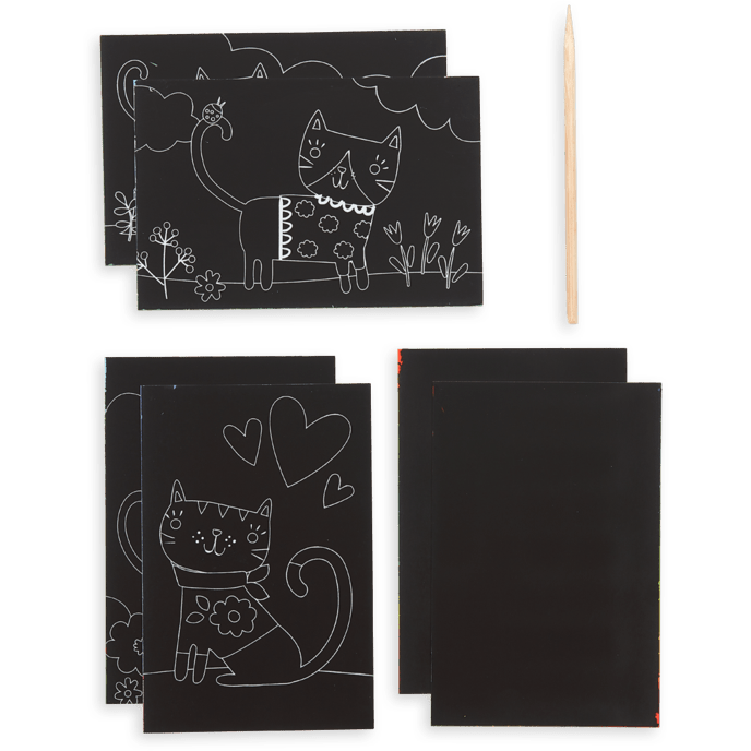 Ooly Mini Scratch &amp; Scribble Art Kit- Cutie Cats Art Kit Ooly   