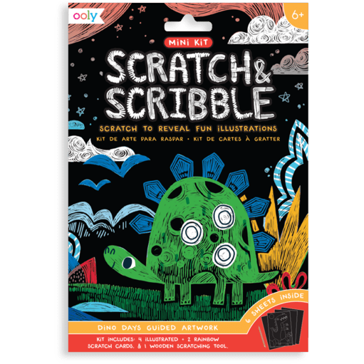 Ooly Mini Scratch &amp; Scribble Art Kit- Dino Days Art Kit Ooly   