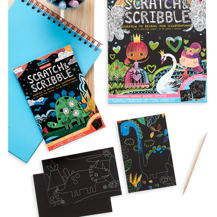 Ooly Mini Scratch &amp; Scribble Art Kit- Dino Days Art Kit Ooly   