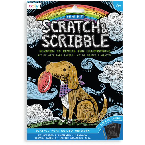 Ooly Mini Scratch &amp; Scribble Art Kit- Playful Pups Art Kit Ooly   