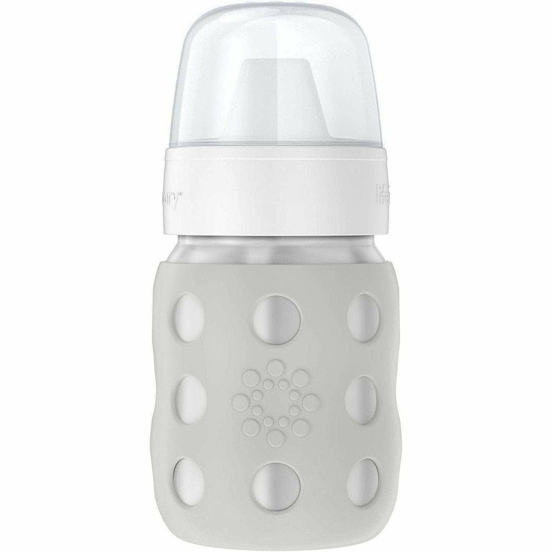 Lifefactory 8oz Stainless Steel Baby Bottle with Hard Sippy Spout Bottles &amp; Sippies Lifefactory Grey  