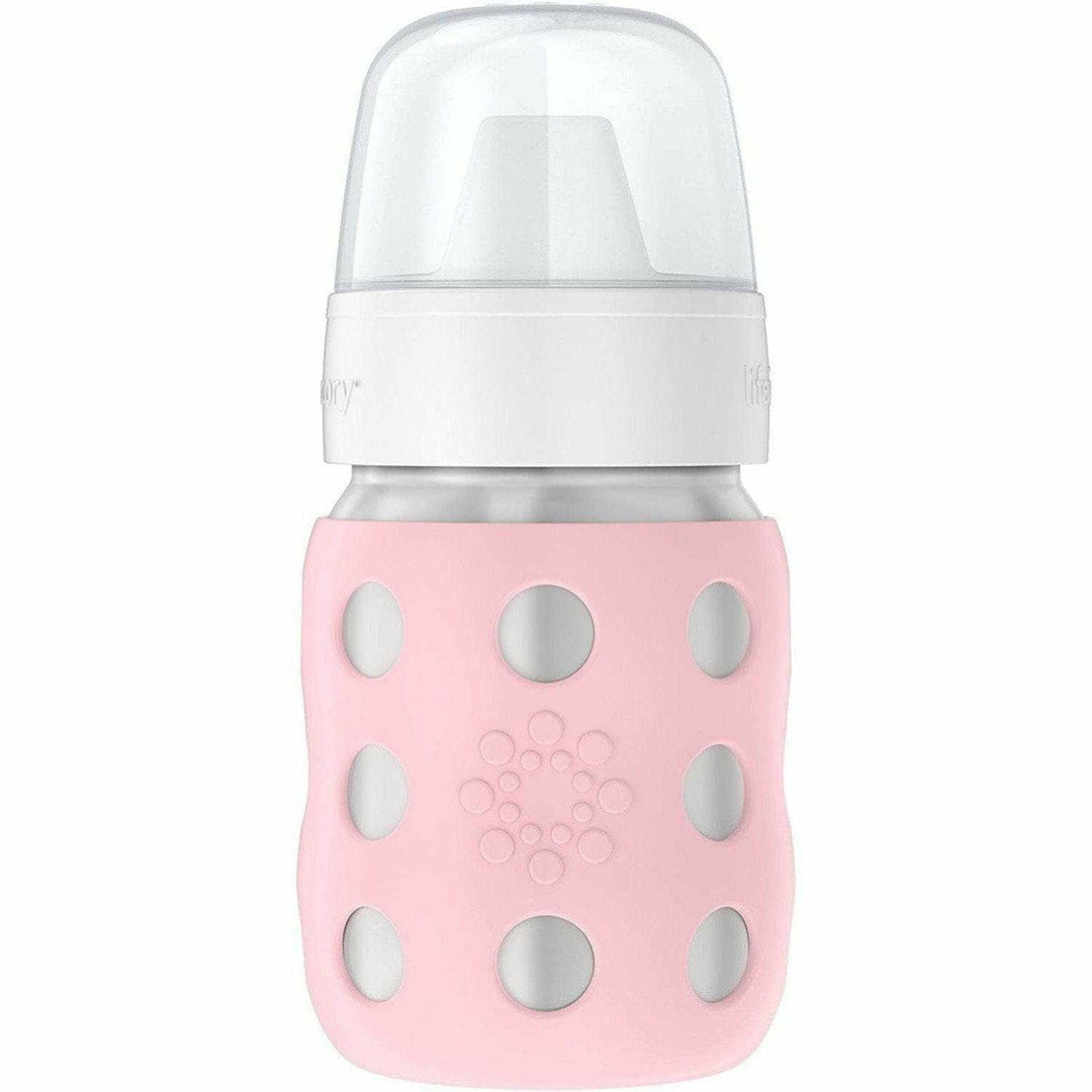 Lifefactory 8oz Stainless Steel Baby Bottle with Hard Sippy Spout Bottles &amp; Sippies Lifefactory Desert Rose  