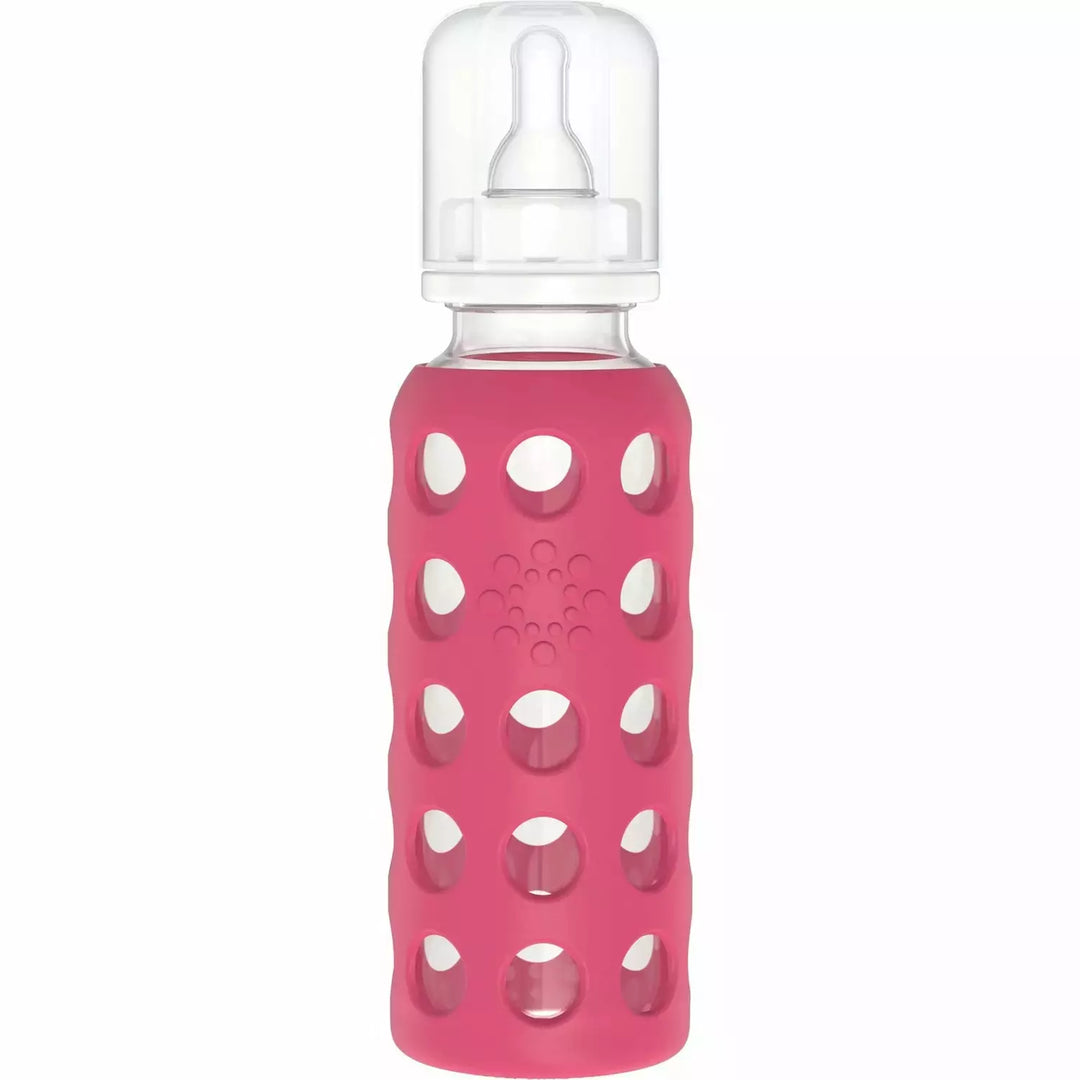 Lifefactory Glass Baby Bottles 9 oz. Glass Bottle Lifefactory Raspberry