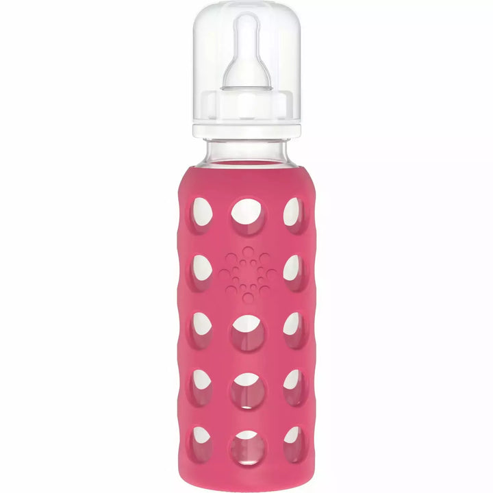 Lifefactory Glass Baby Bottles 9 oz. Glass Bottle Lifefactory Raspberry