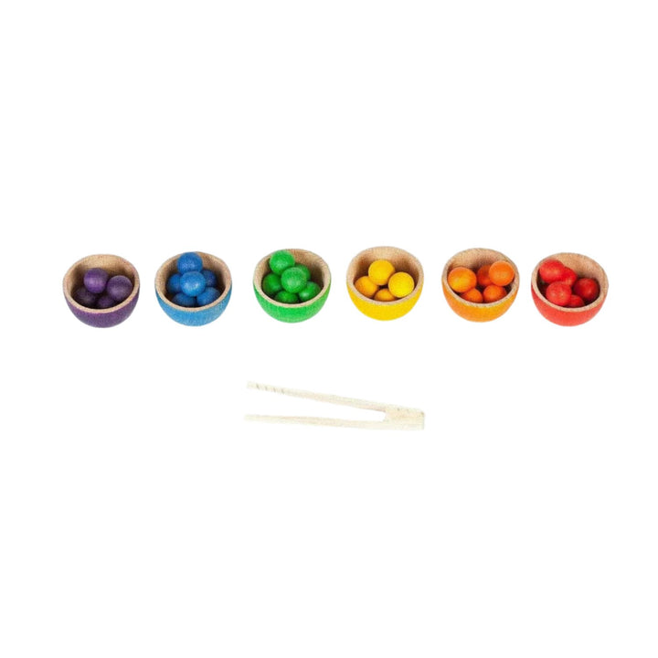Grapat Bowls &amp; Marbles Sorting Game Wooden Toys Grapat   