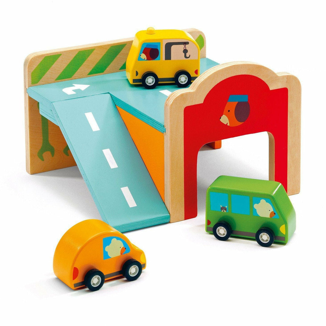 Djeco Early Learning Mini Garage Wooden Toys Djeco