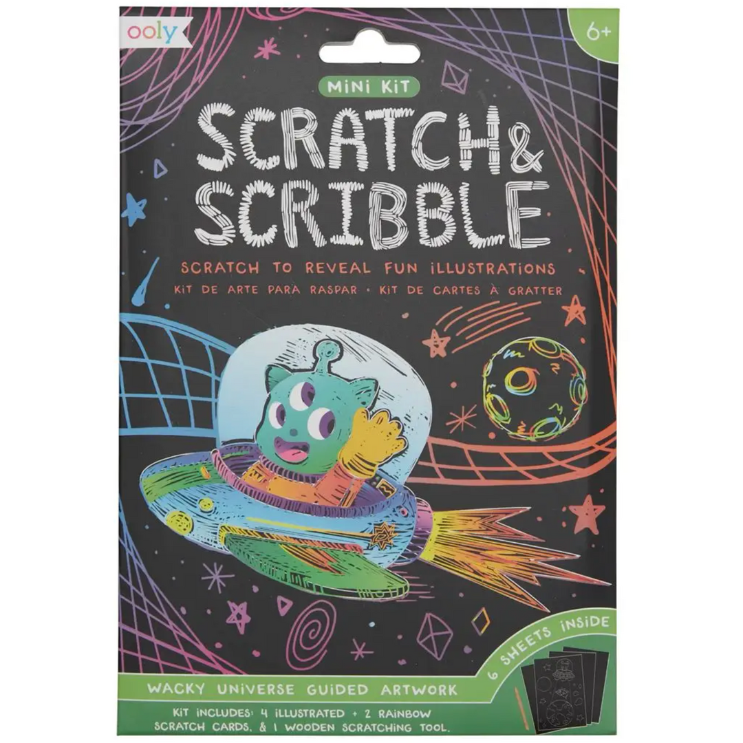 Ooly Mini Scratch &amp; Scribble Art Kit- Wacky Universe Art Kit Ooly   