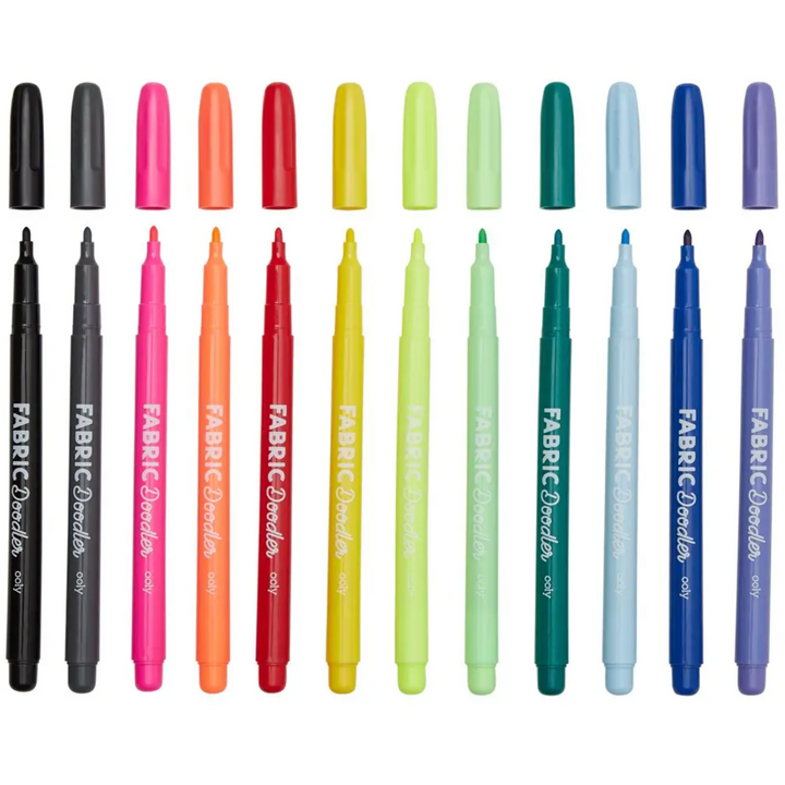 Ooly Fabric Doodlers Markers- Set of 12 Markers Ooly   