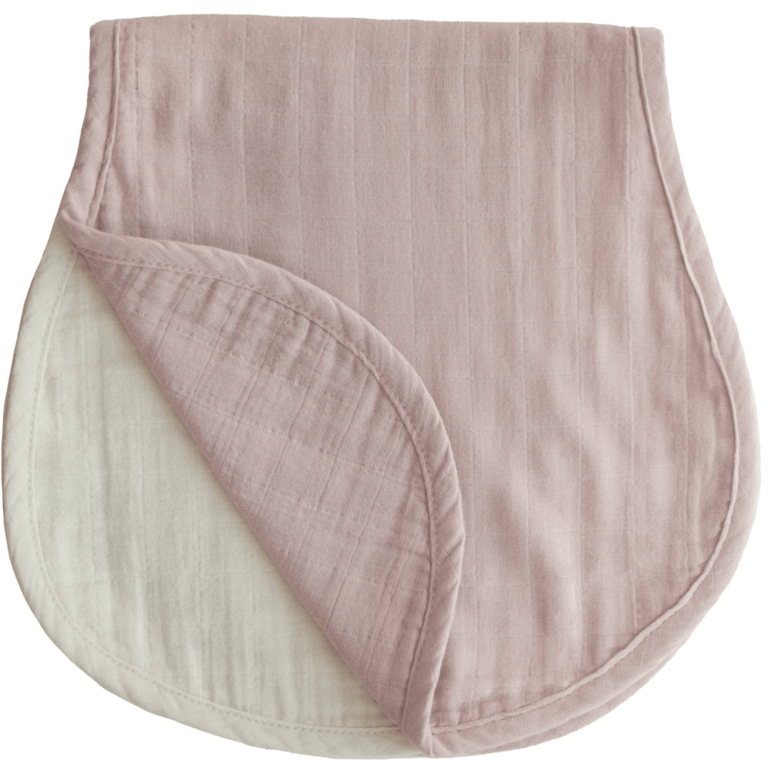 Mushie Muslin Burp Cloths Mealtime Mushie Blush/Fog