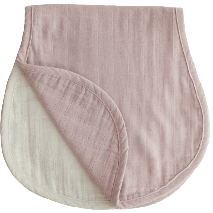Mushie Muslin Burp Cloths Mealtime Mushie Blush/Fog