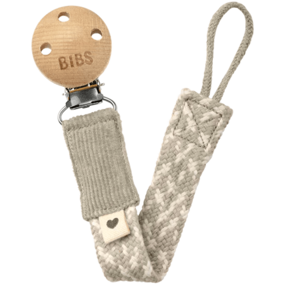 BIBS Braid Pacifier Clip Pacifier Clips &amp; Holders BIBS USA Sand/Ivory  