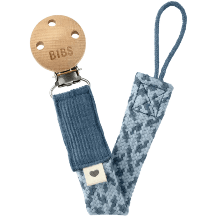 BIBS Braid Pacifier Clip Pacifier Clips &amp; Holders BIBS USA Petrol/Baby Blue  