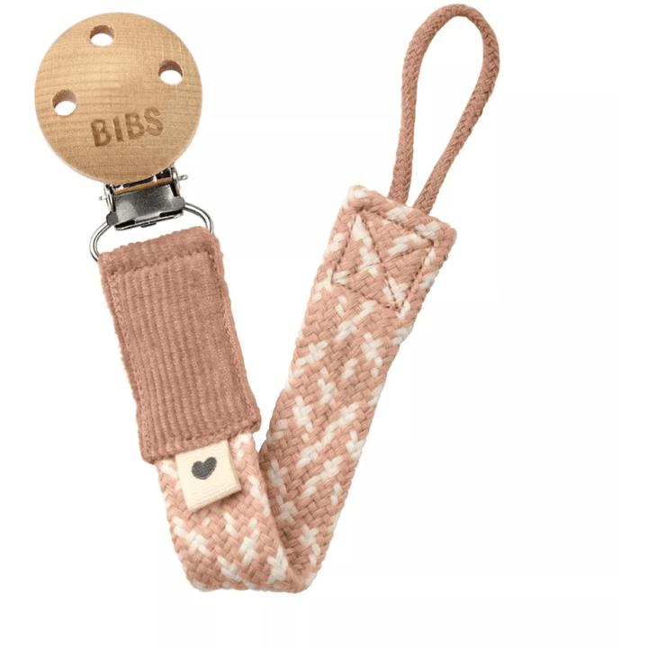 BIBS Braid Pacifier Clip Pacifier Clips &amp; Holders BIBS USA Blush/Ivory  