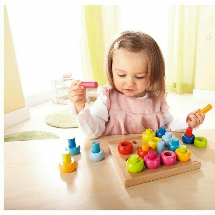 Haba Rainbow Whirls Pegging Game Puzzles &amp; Mazes Haba   