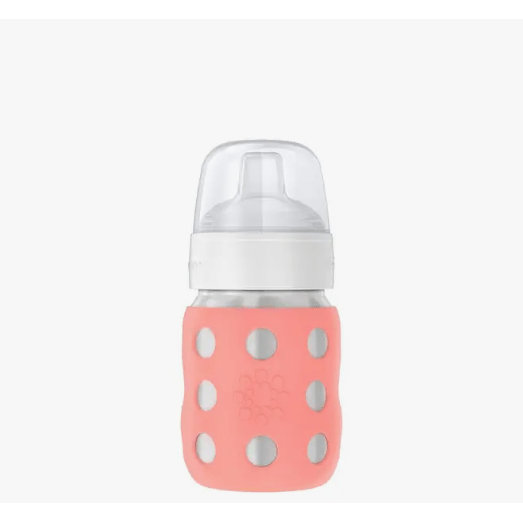 Lifefactory 8oz Stainless Steel Baby Bottle with Soft Silicone Sippy Spout Bottles &amp; Sippies Lifefactory Cantaloupe  