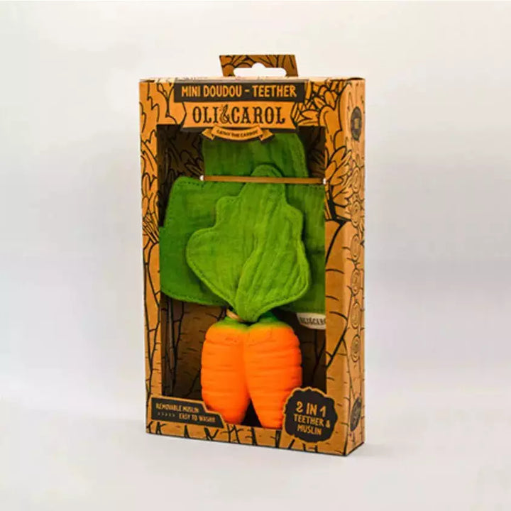 Oli &amp; Carol Cathy the Carrot Mini Doudou Teether Pacifiers and Teething Oli &amp; Carol   