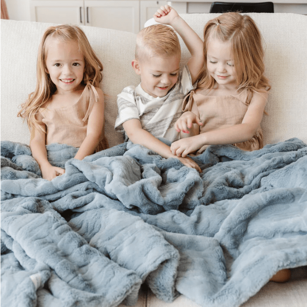 Saranoni Patterned Faux Fur Throw Blankets Blankets Saranoni Dusk