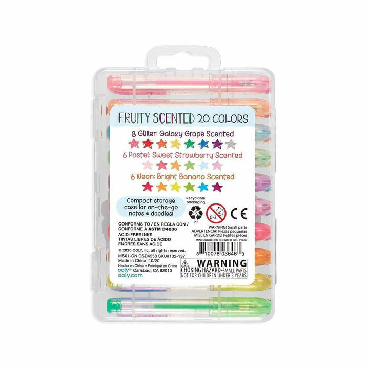 Ooly Mini Doodlers Fruity Scented Gel Pens - Set of 20 Pens Ooly