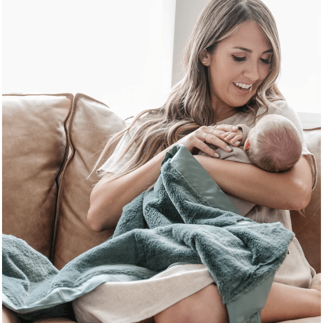 Saranoni Satin Border Receiving Blankets Swaddles &amp; Blankets Saranoni Evergreeen  