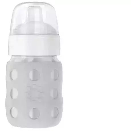 Lifefactory 8oz Stainless Steel Baby Bottle with Soft Silicone Sippy Spout Bottles &amp; Sippies Lifefactory Grey  