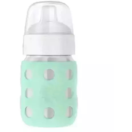 Lifefactory 8oz Stainless Steel Baby Bottle with Soft Silicone Sippy Spout Bottles &amp; Sippies Lifefactory Mint  