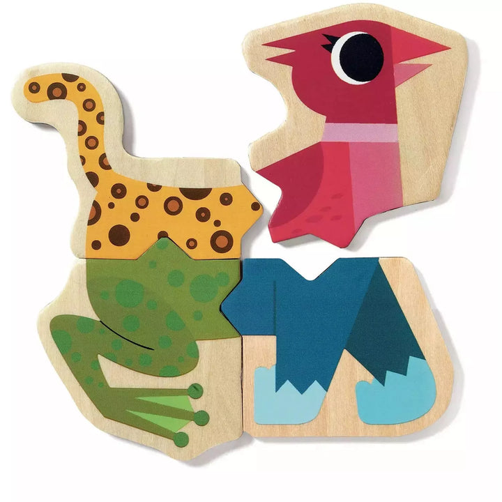 Djeco Wood Magnetics -Mixanimo Mix &amp; Match Animals Magnet Toys Djeco