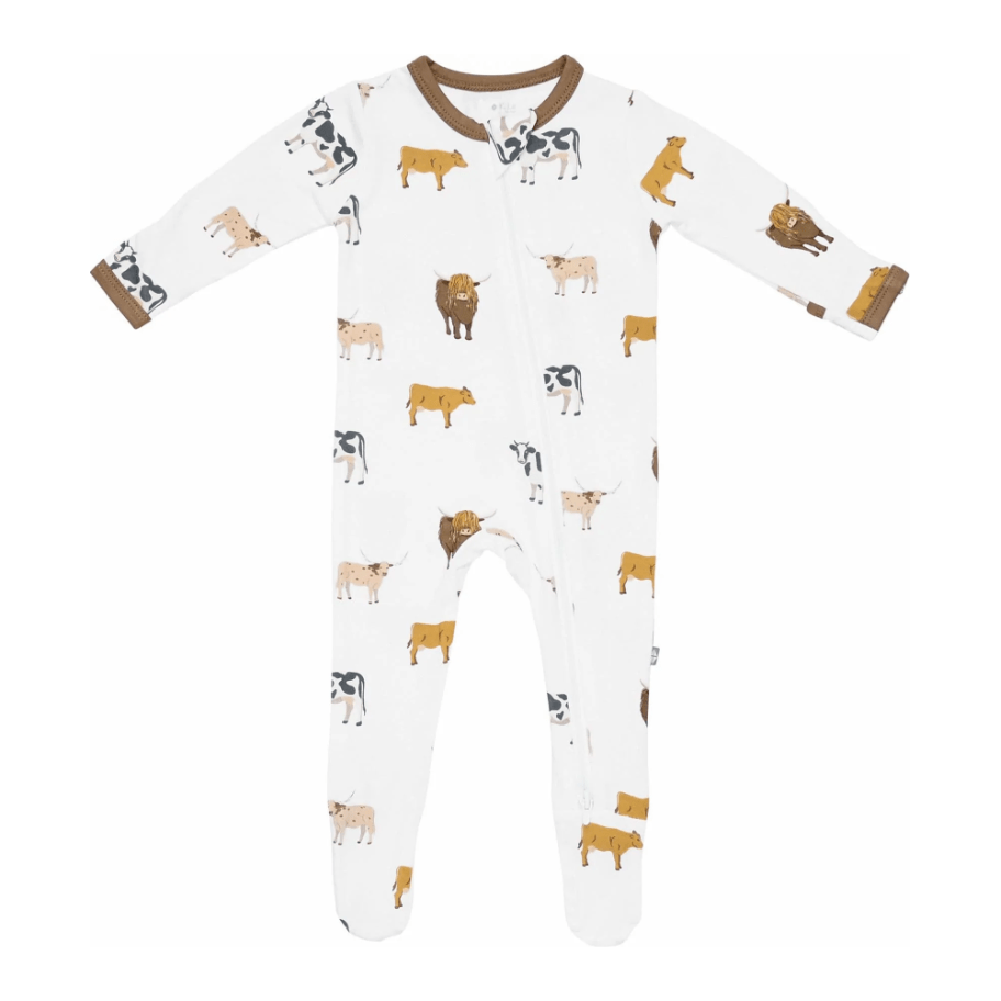 Kyte Baby Zippered Footie Prints Footie Kyte Baby Preemie Moo
