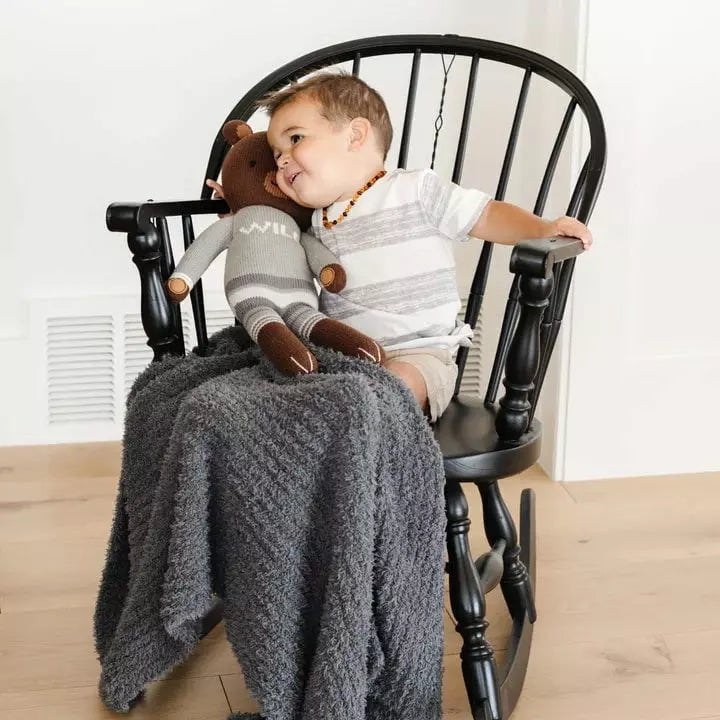 Saranoni Ribbed Bamboni Receiving Blankets Swaddles &amp; Blankets Saranoni Charcoal  